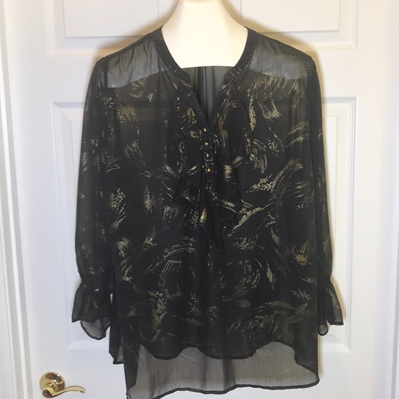 Avenue Sheer Metallic Blouse - Picture 1 of 5